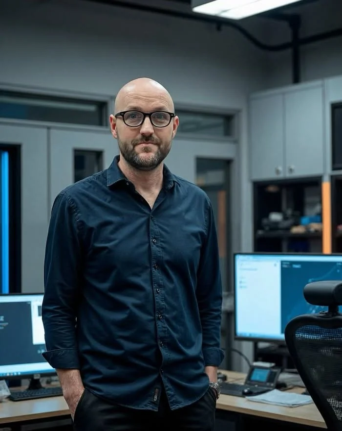 Dan Kinsner standing in his production studio